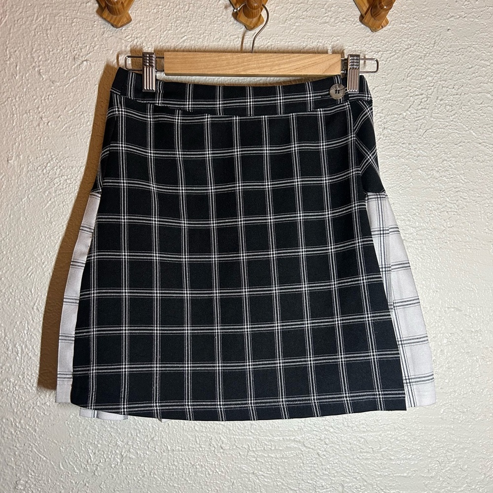 Papermoon Checkered Mini Skirt in Black and White